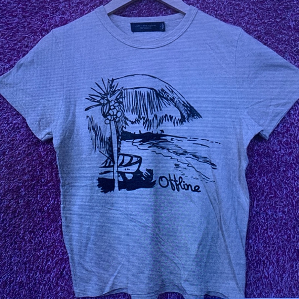 Men's Cream 'Offline' Graphic Tee